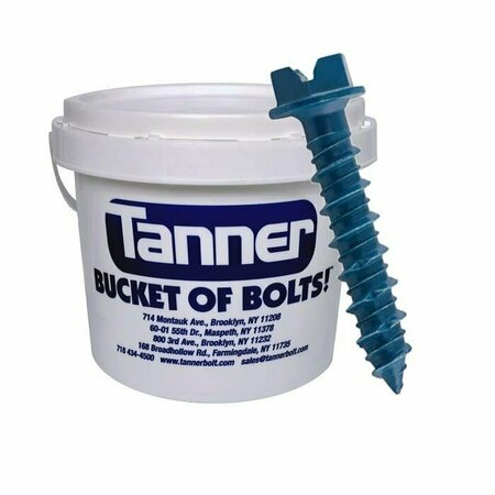 TANNER 3/16in x 2-1/4in UltraCon+ Masonry Screws Slotted Hex Washer, Crbon Steel2000 Pieces/Bucket TB-852